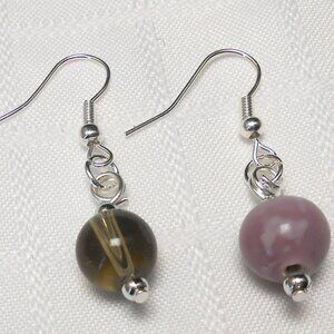 No 1058 Two pairs of handmade earrings with handmade glass beads